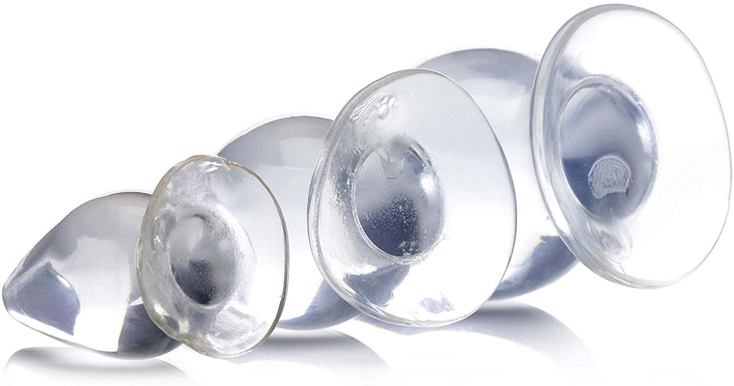 Plug Anal Entrenador Principiantes Sexo Anal Master Series Triple Cones 3 Piece Anal Plug Set - Clear