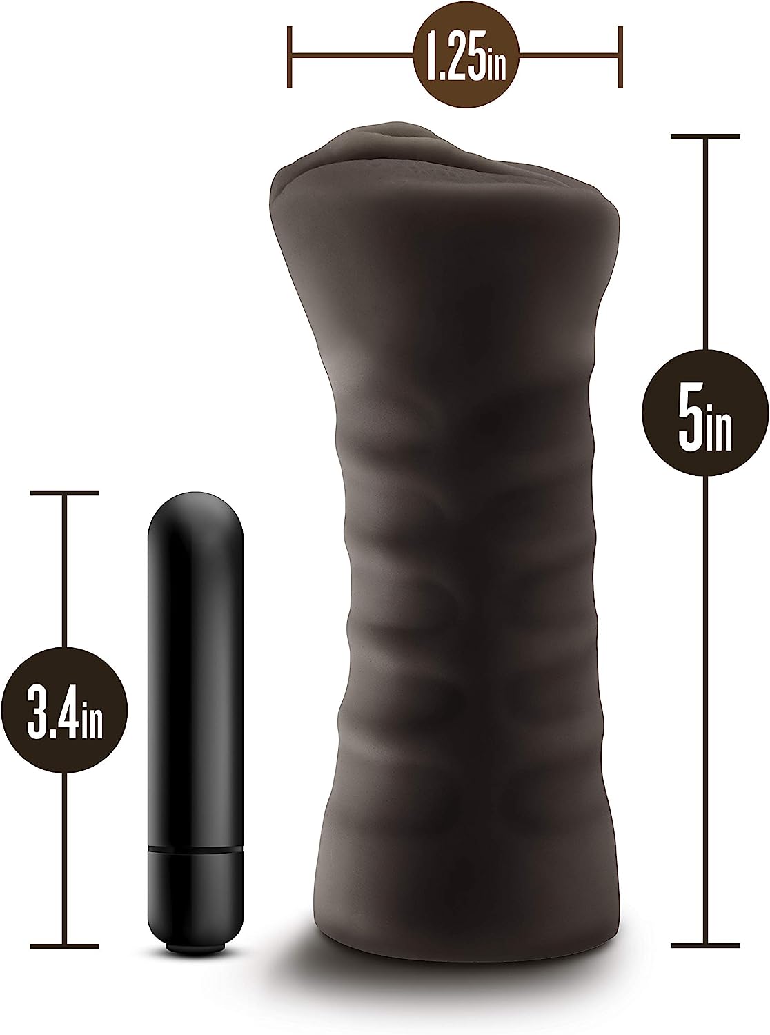 Masturbador Masculino Suave Rica Vagina Stroker Vibracion M for Men - Hot Chocolate - Brianna