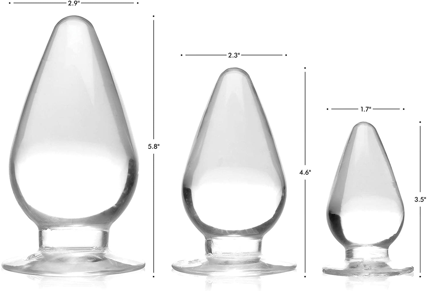 Plug Anal Entrenador Principiantes Sexo Anal Master Series Triple Cones 3 Piece Anal Plug Set - Clear