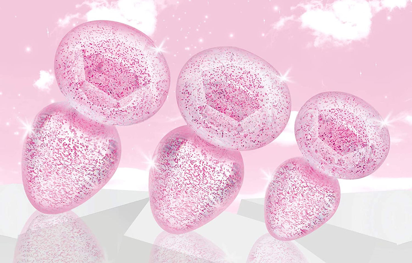 Plug Anal Con Gemas Entrenadoras Set Anales Kit Plug Glitter Gem Anal Plug Set - Pink