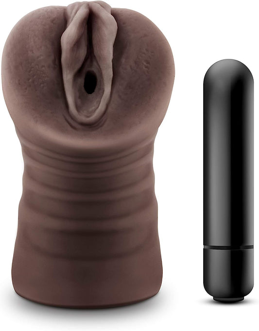 Masturbador Masculino Suave Rica Vagina Stroker Vibracion M for Men - Hot Chocolate - Brianna