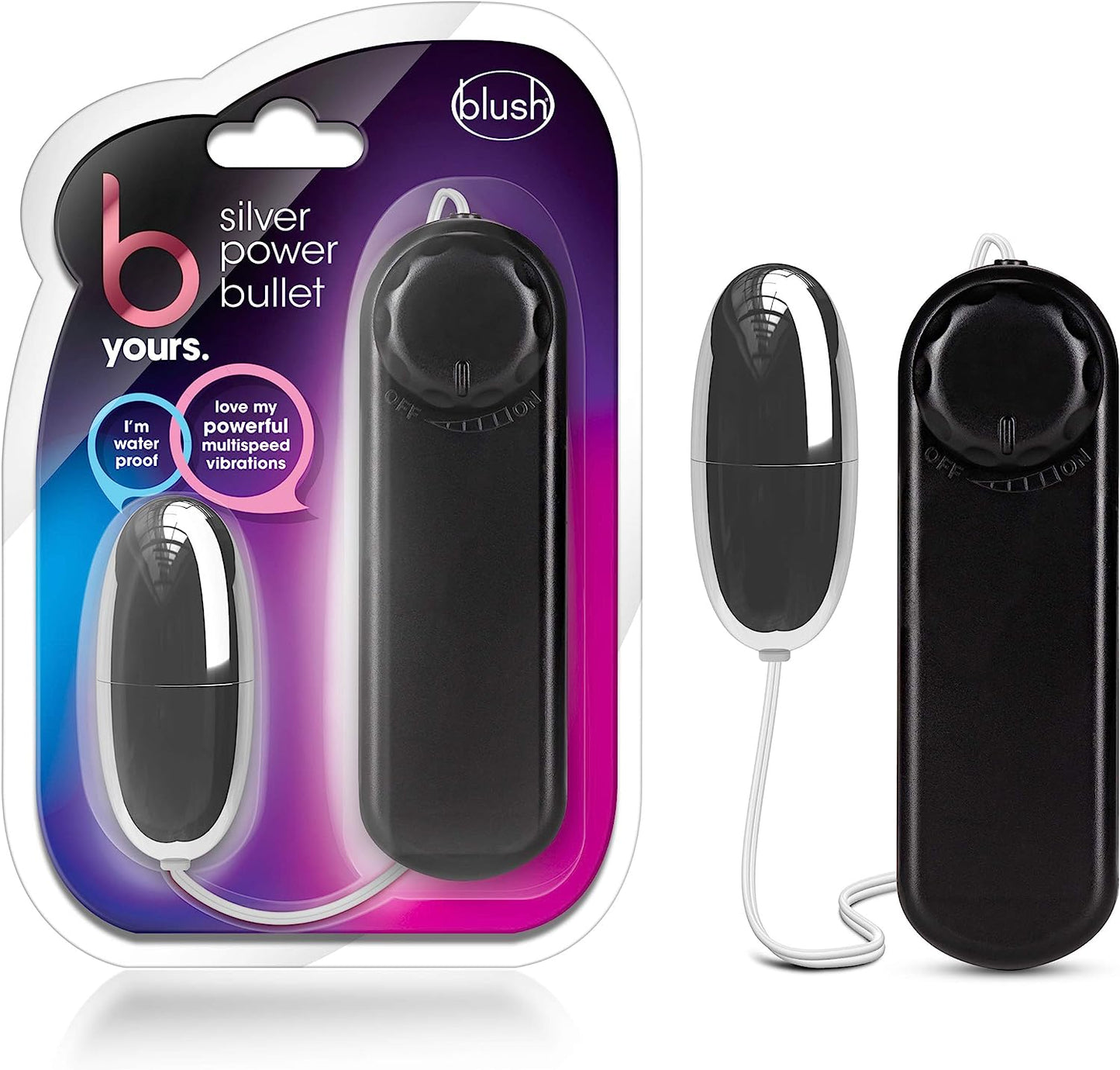 Vibrador Bala Vaginal Discreto Consolador B Yours - Silver Power Bullet - Black