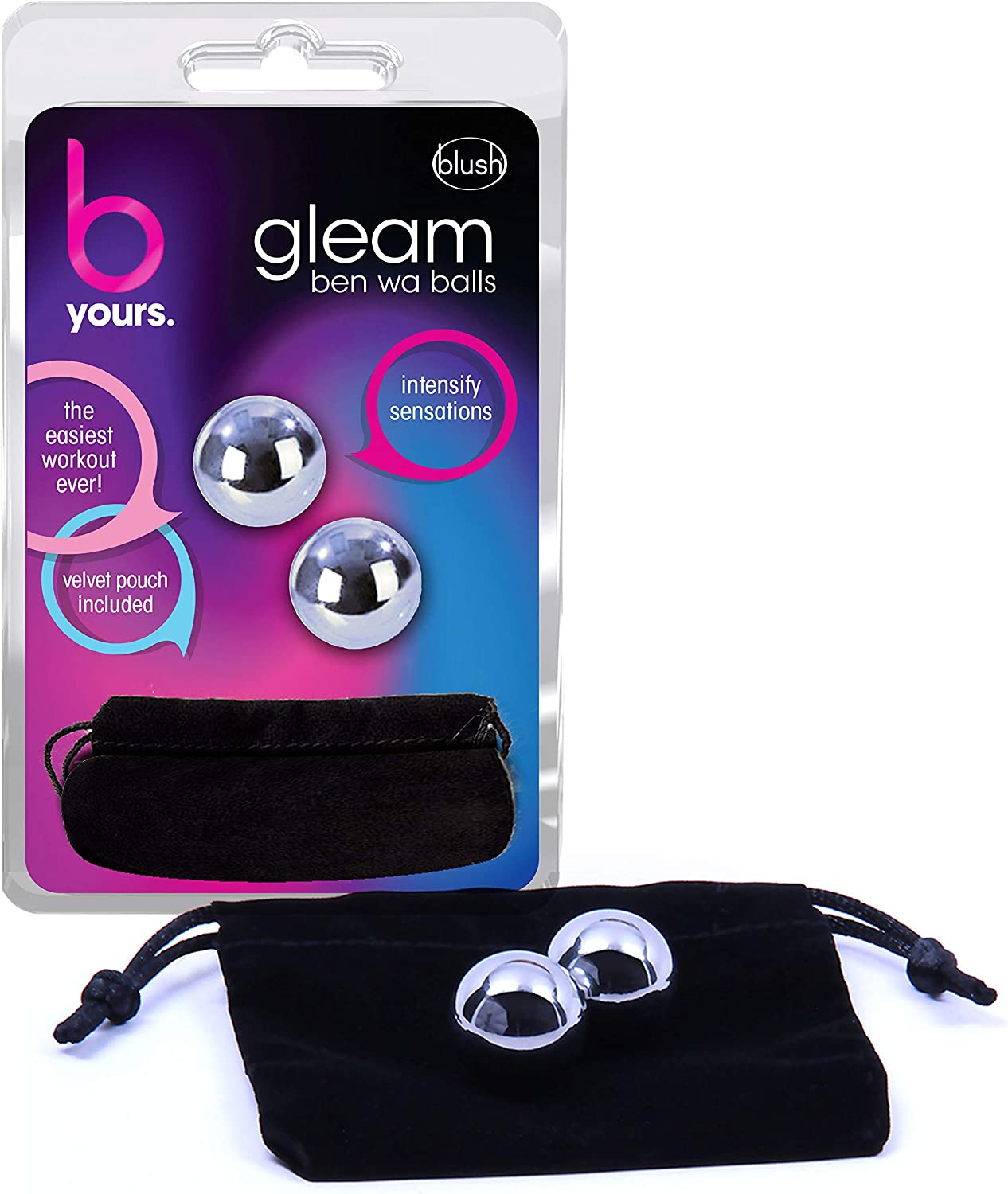 Blush GLEAM Bolas de Kegel de acero inoxidable 0.75 pulgadas Bienestar sexual para mujeres