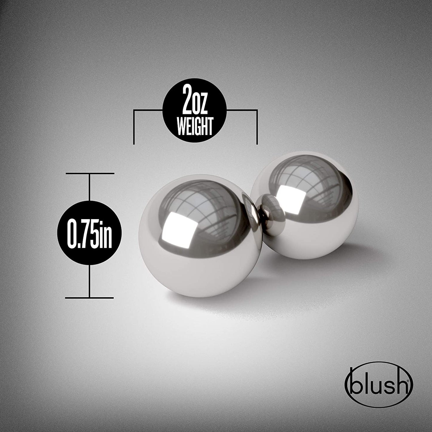 Blush Noir Bolas de Kegel de acero inoxidable 0.75 pulgadas Bienestar sexual para mujeres
