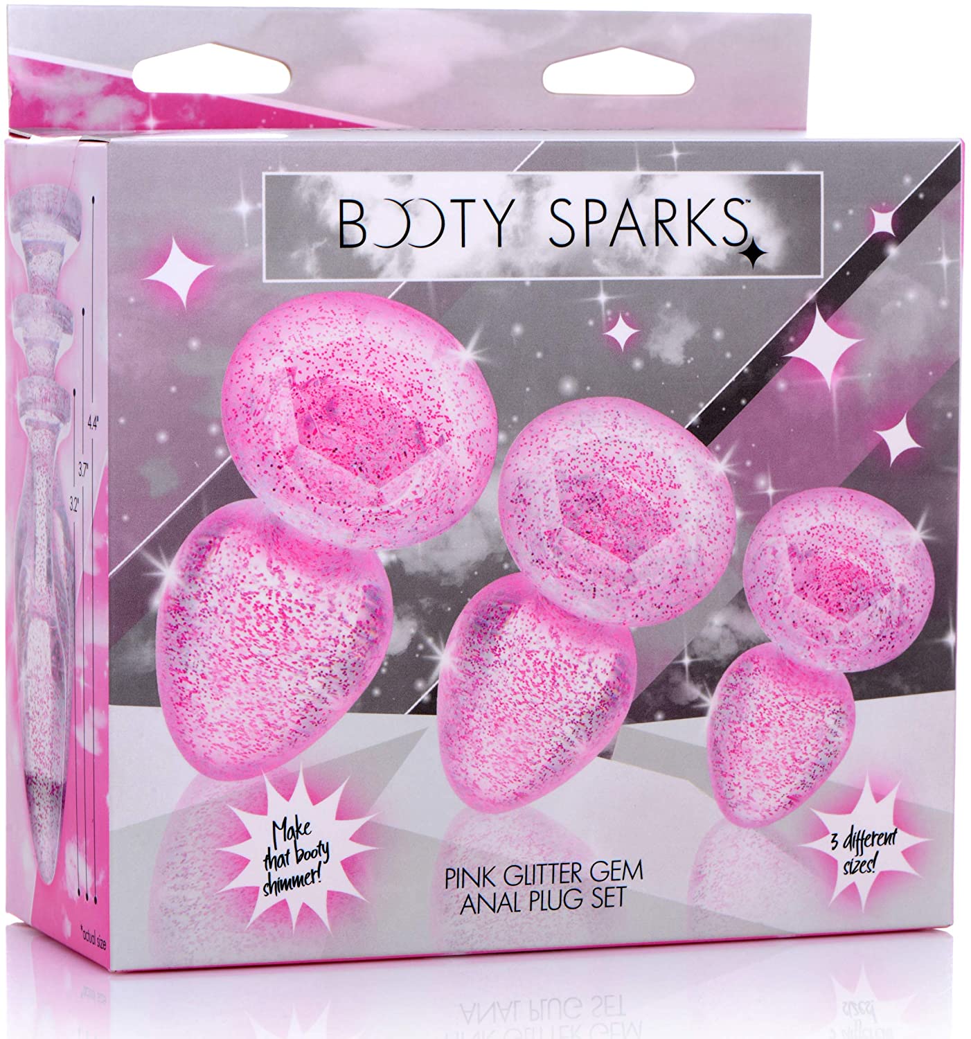 Plug Anal Con Gemas Entrenadoras Set Anales Kit Plug Glitter Gem Anal Plug Set - Pink