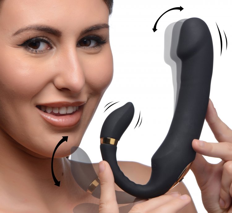 Vibrador Estimulador Vaginal Potente Silicona Flexible Inmi 10X Pleasure Pose Come Hither Silicone Vibe w/ Poseable Clit Stim