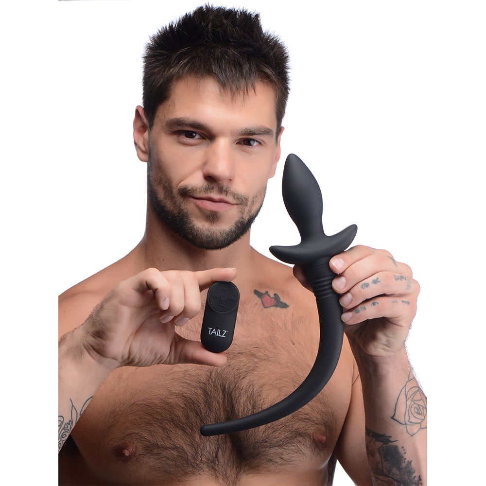 Plug Anal Cola De Perro Puppy Tail Anal Sex Vibrador Control 14X Remote Control Wagging and Vibrating Puppy Tail Anal Plug