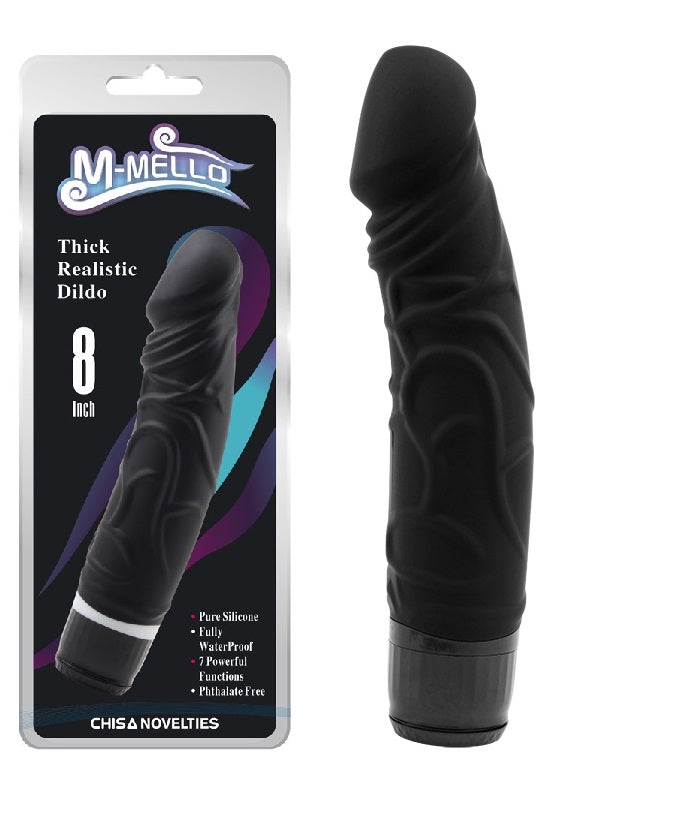 Vibrador Silicon Consolador Negro 19cm Thick Realistic Dildo