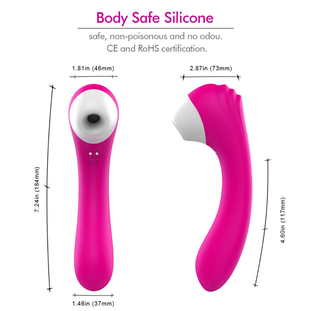 Vibrador Succionador Clitoris Pezon Recargable Punto G Chili Rosa