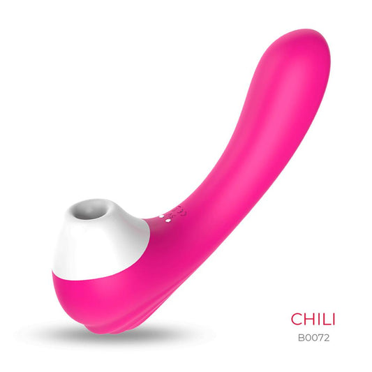 Vibrador Succionador Clitoris Pezon Recargable Punto G Chili Rosa