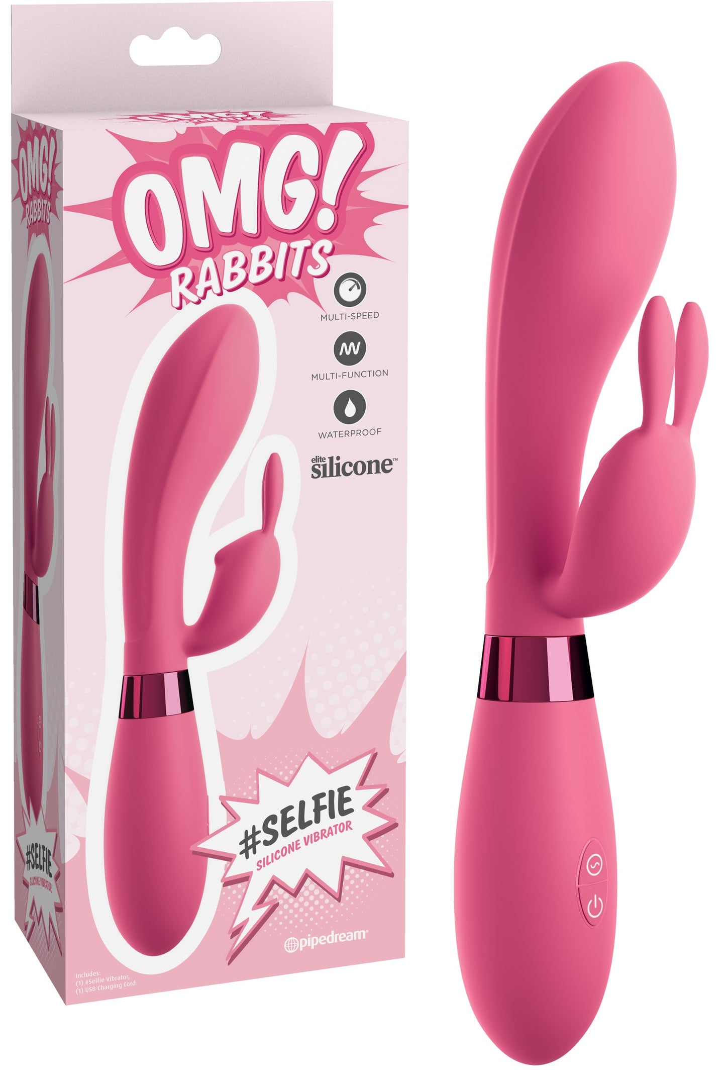 Vibrador de Silicona con Estimulador de Clitoris OMG RABBITS Vibrador Silicona #SELFIE