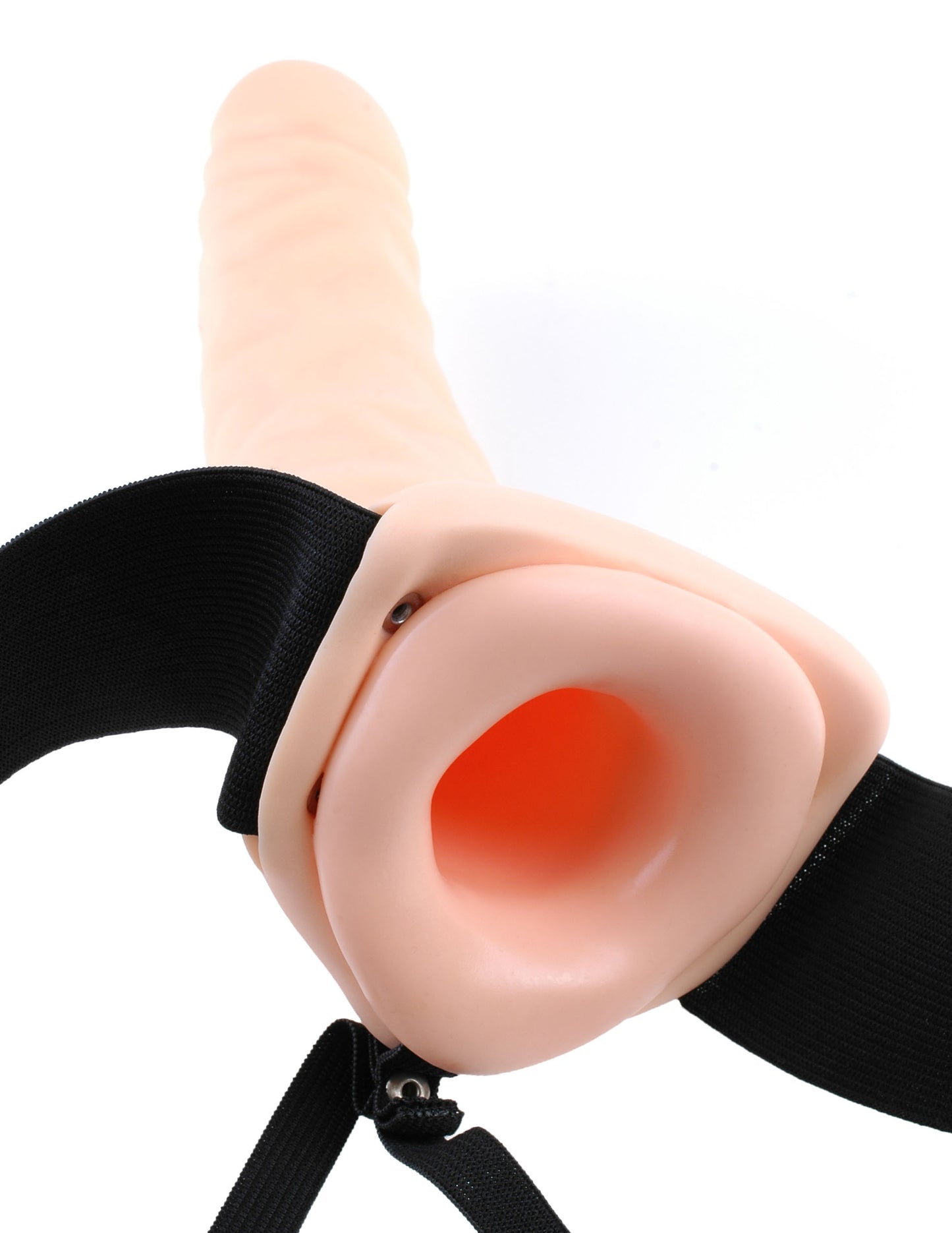 Arnes Dildo Hueco Vibrador 20cm Funda Extensión, Asistente de Erección Flesh
