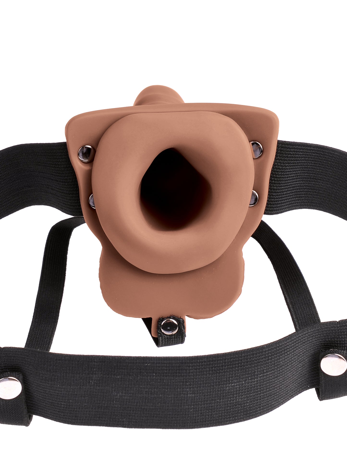Arnes Dildo Hueco Vibrador Recargable 15cm Moreno Funda Fetish Fetish Fantasy Series 6" Hollow Rechargeable Strap-On with Balls Arnes Dildo Hueco Vibrador 20cm Funda Extensión, Asistente de Erección