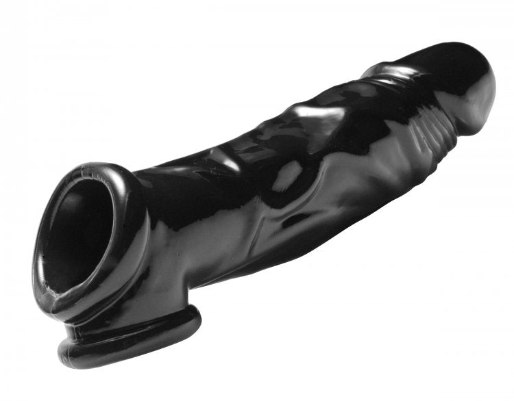 Funda Pene Extensión Textura Mas Grueso Estimulante Negro 18cm Fuk Tool Penis Sheath and Ball Stretcher