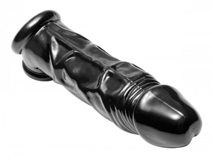 Funda Pene Extensión Textura Mas Grueso Estimulante Negro 18cm Fuk Tool Penis Sheath and Ball Stretcher