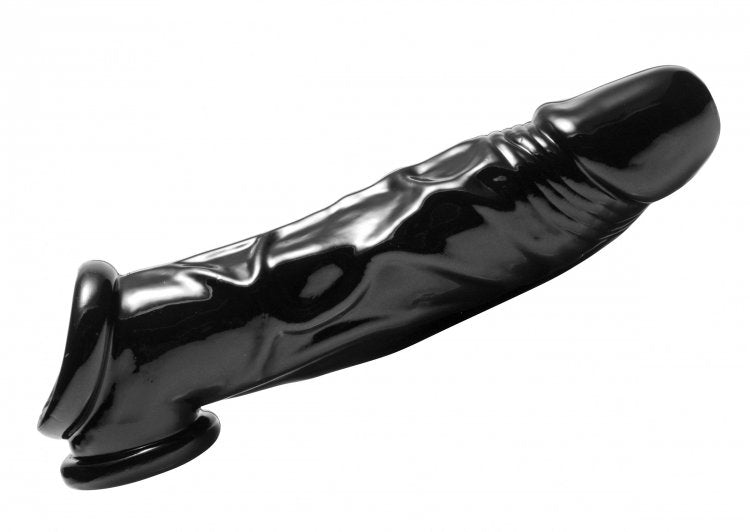 Funda Pene Extensión Textura Mas Grueso Estimulante Negro 18cm Fuk Tool Penis Sheath and Ball Stretcher