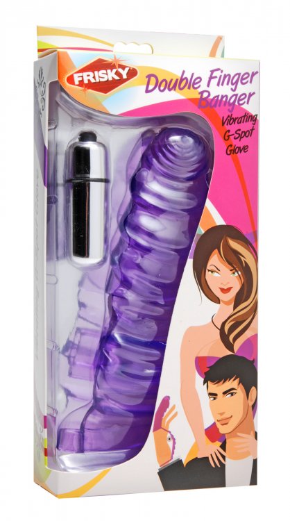 Funda Vibrador Dedos Vagina Punto G Clitoris Estimulador Double Finger Banger Vibrating G-Spot Glove