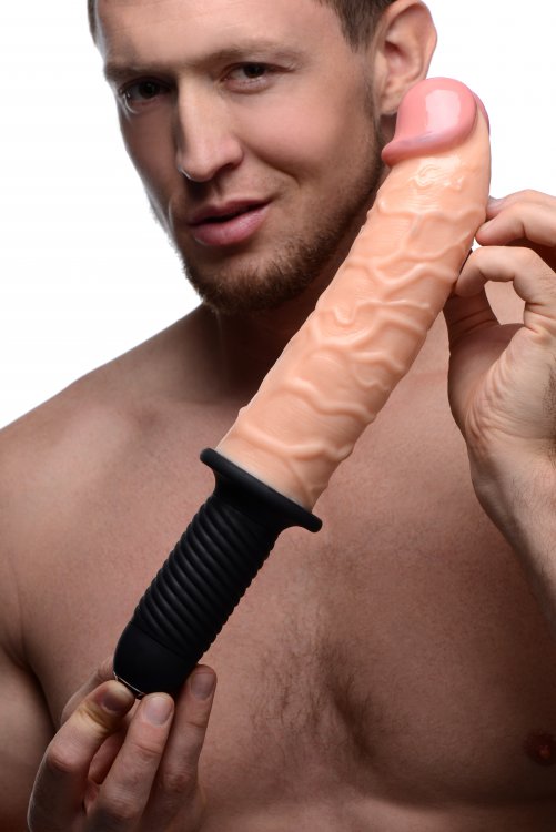 Potente Vibrador Grande Grueso 21cm Consolador The Curved Dicktator 13 Mode Vibrating Giant Dildo Thruster - Light