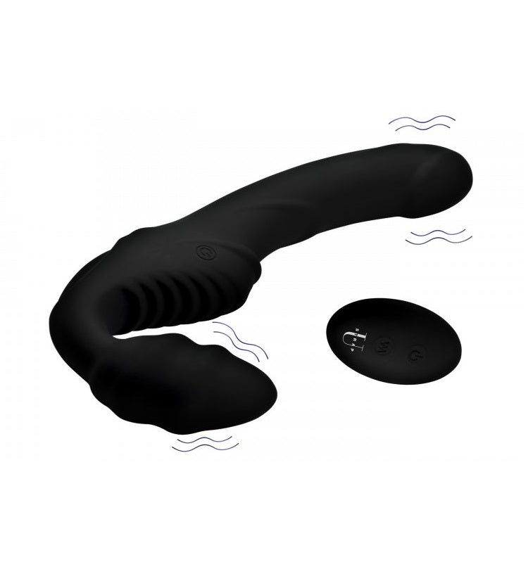 Strap On Dildo 12cm Lesbico Strapless Vibrador Pro Rider 9X Vibrating Silicone Strapless Strap On with Remote Control