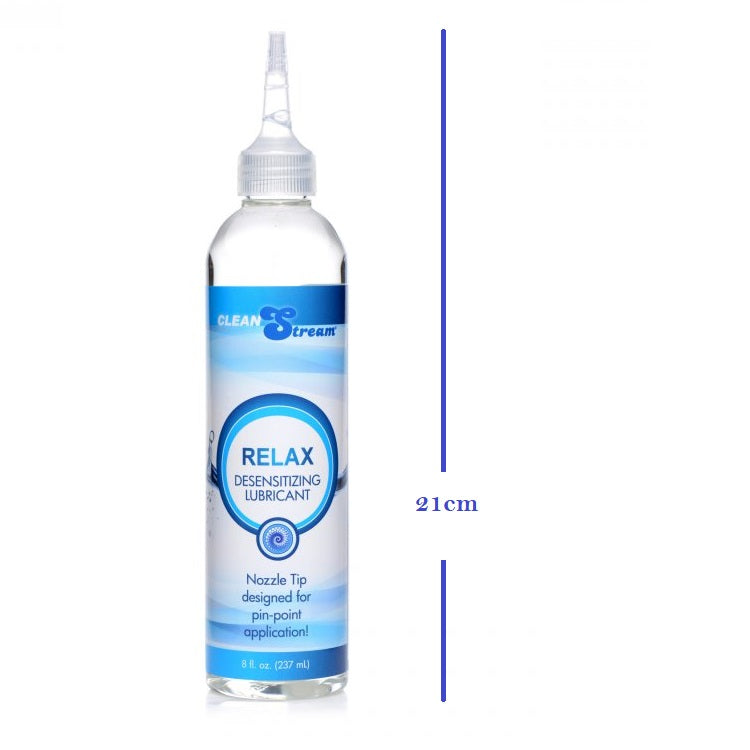 Lubricante Anal Anestesico Relax 237ml Relajante Relax Desensitizing Lubricant with Nozzle Tip - 8 oz.