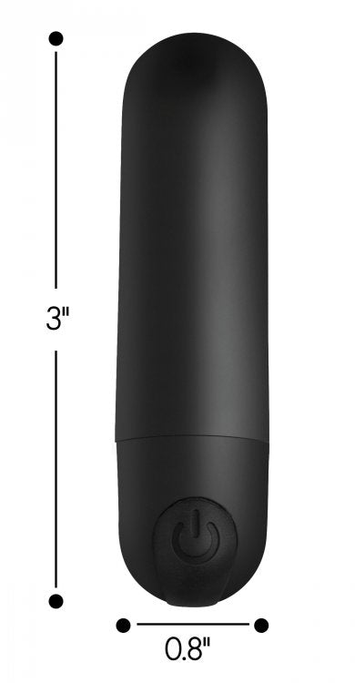 Bala Inalámbrica Potente Recargable Control Remoto Vibrador Vibrating Bullet with Remote Control - Black