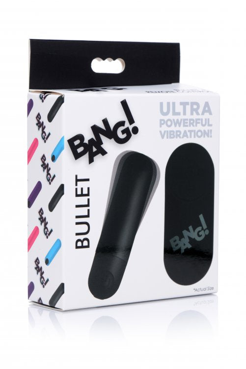 Bala Inalámbrica Potente Recargable Control Remoto Vibrador Vibrating Bullet with Remote Control - Black