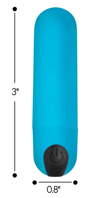 Bala Inalámbrica Potente Recargable Control Remoto Vibrador Vibrating Bullet with Remote Control - Blue