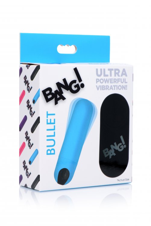 Bala Inalámbrica Potente Recargable Control Remoto Vibrador Vibrating Bullet with Remote Control - Blue