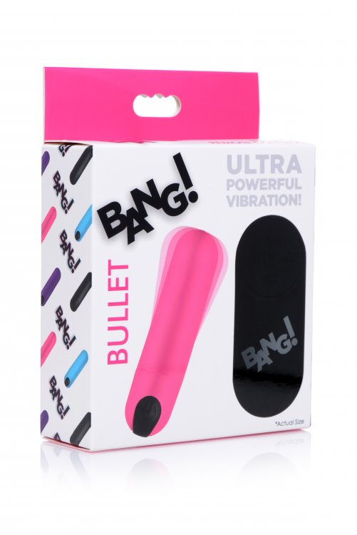 Bala Inalámbrica Potente Recargable Control Remoto Vibrador Vibrating Bullet with Remote Control - pink