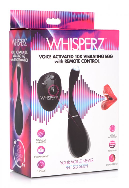 Vibrador Unisex Huevo Control Remoto Silicona Under Voice Activated 10X Vibrating Egg with Remote Control