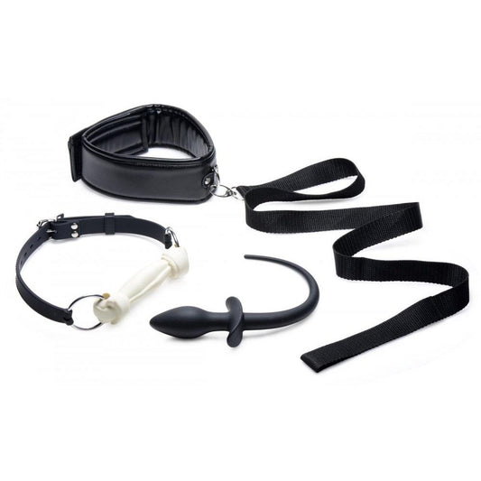 Plug Anal Cola Perro Correa Mordaza Bdsm Sumision Puppy Play Set