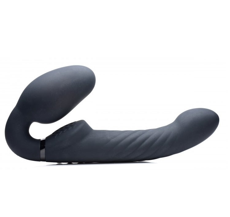 Dildo Vibrador Silicon Consolador Strap-on Lesbico Ergo-Fit Twist Inflatable Vibrating Strapless Strap-on - Black
