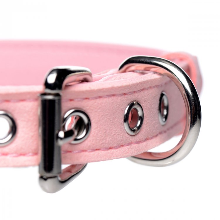 Collar Boundage Cuero Gatita Cascabel Sugar Kitty Cat Bell Collar - Pink/Silver