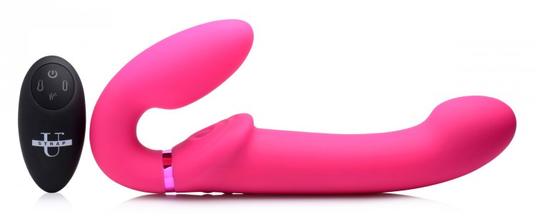 Strap On Vibrador Lesbico Strapless Control Ultra Estimulante 10X Ergo-Fit G-Pulse Inflatable & Vibrating Strapless Strap-On - Pink