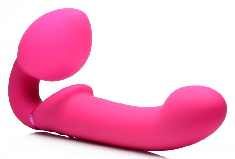 Strap On Vibrador Lesbico Strapless Control Ultra Estimulante 10X Ergo-Fit G-Pulse Inflatable & Vibrating Strapless Strap-On - Pink