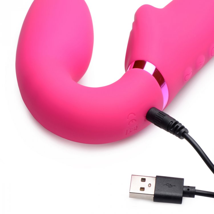 Strap On Vibrador Lesbico Strapless Control Ultra Estimulante 10X Ergo-Fit G-Pulse Inflatable & Vibrating Strapless Strap-On - Pink