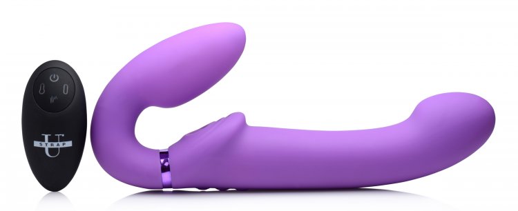 Vibrador Dildo Strapless Strap-on Control Pulsaciones Vagina 10X Ergo-Fit G-Pulse Inflatable & Vibrating Strapless Strap-On - Purple