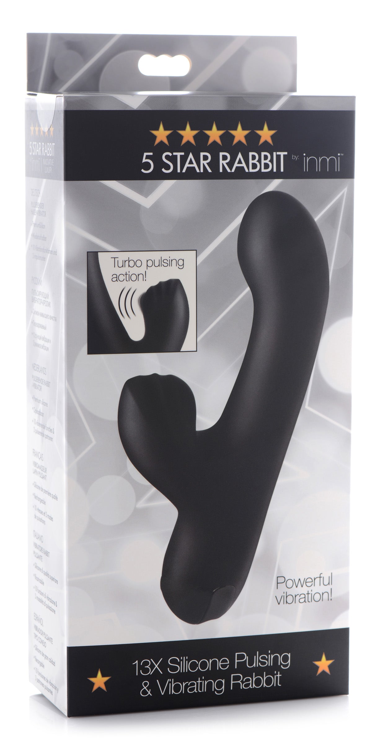 Vibrador Estimulante Clítoris Consolador Rabbit Recargable 5 Star Rabbit 13X Silicone Pulsing & Vibrating Rabbit - Black