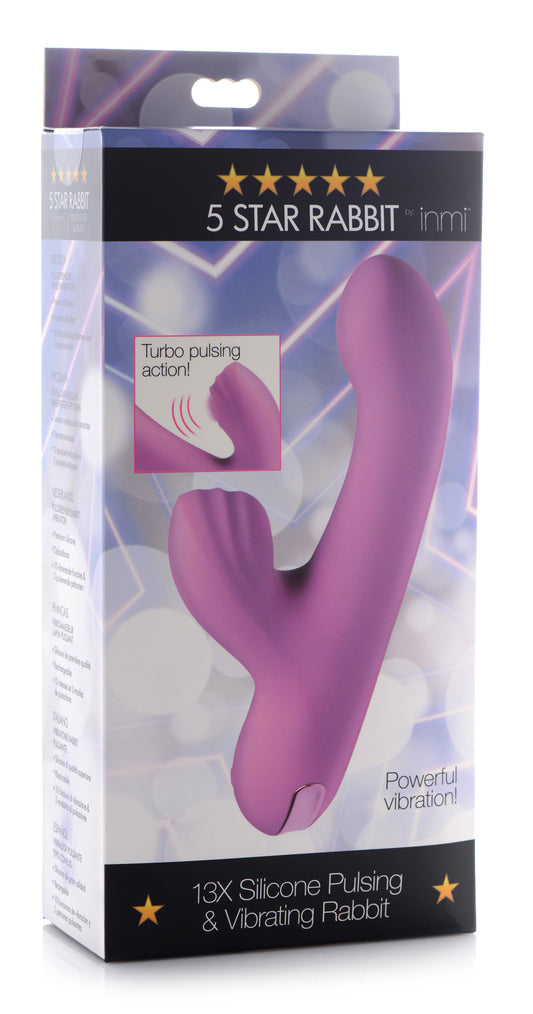 Vibrador Recargable Ultra Estimulante Clítoris Pulsaciones 5 Star Rabbit 13X Silicone Pulsing & Vibrating Rabbit - pink