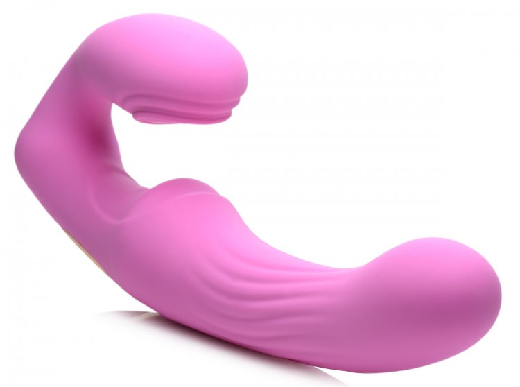 Vibrador Dildo Lésbico Strapless Strap-on Control Pulsaciones 15X U-Pulse Pulse & Vibe Strapless Strap-on w/ Remote - Pink