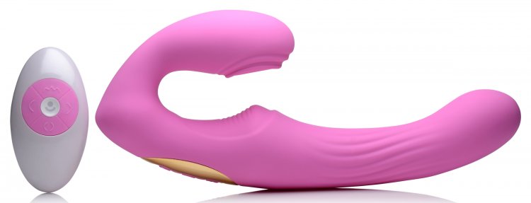 Vibrador Dildo Lésbico Strapless Strap-on Control Pulsaciones 15X U-Pulse Pulse & Vibe Strapless Strap-on w/ Remote - Pink