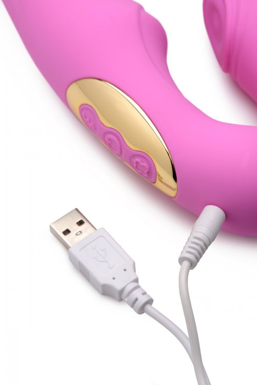 Vibrador Dildo Lésbico Strapless Strap-on Control Pulsaciones 15X U-Pulse Pulse & Vibe Strapless Strap-on w/ Remote - Pink