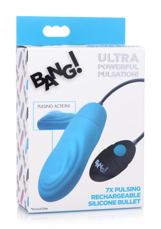 Potente Vibrador Pulsaciones Bala Recargable Silicon Bang! 7X Pulsing Rechargeable Silicone Vibrator