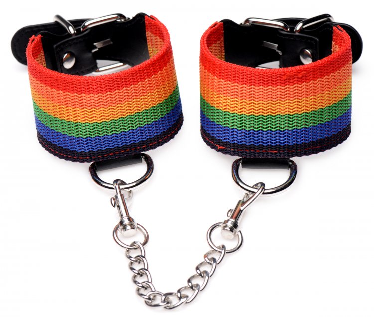 Esposas Principiantes Collar Correa Bdsm Gay Kinky Pride Rainbow Bondage Set