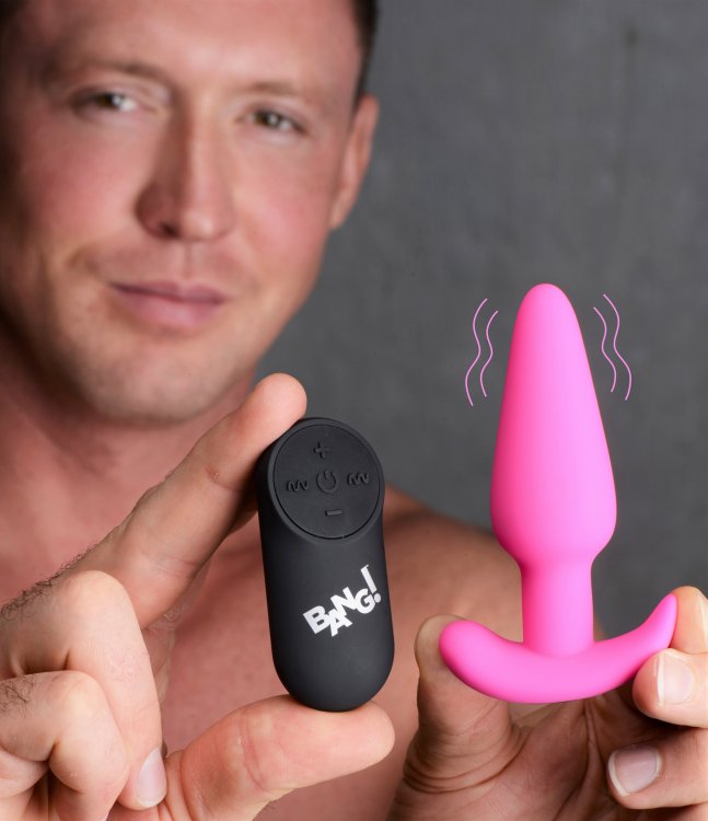 Vibrador Anal Plug Bala Estimulador Unisex Principiantes 21X Remote Control Vibrating Silicone Butt Plug - Pink