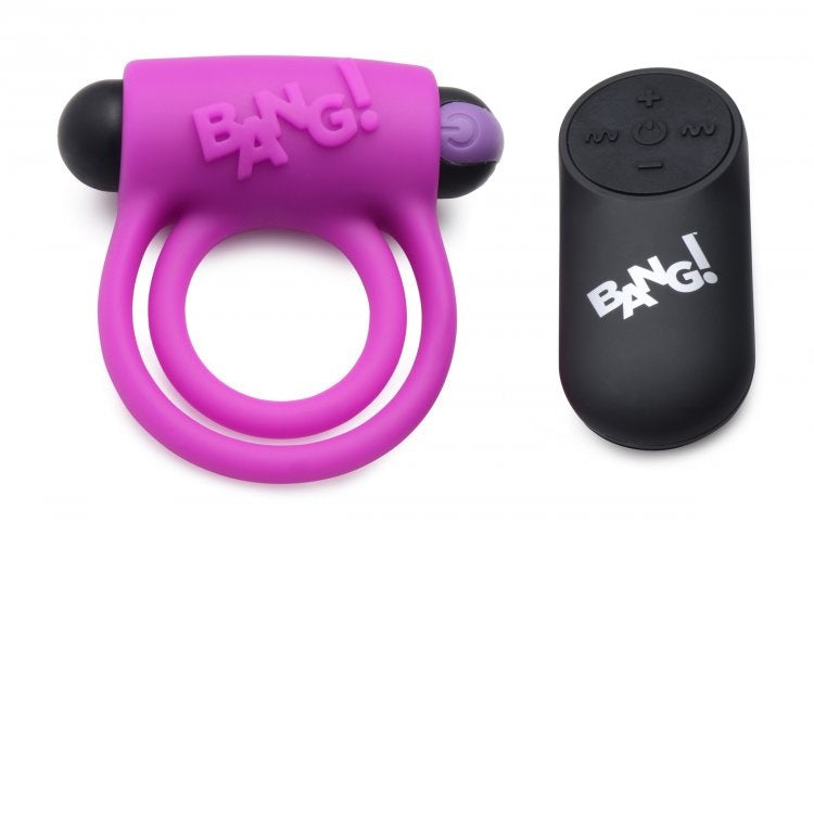 Anillo Pene Inalámbrico Control Remoto 7 Vibraciones 28X Vibrating Cock Ring & Bullet Purple