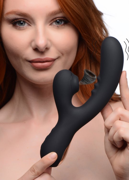 Potente Vibrador Succionador De Clitoris Recargable 8X Silicone Suction Rabbit - Black