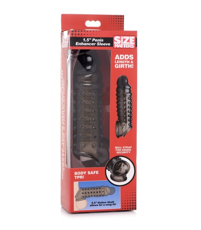 Funda Extensión Textura, Pene Incrementar Engrosar 1.5 Inch Penis Enhancer Sleeve - Smoke