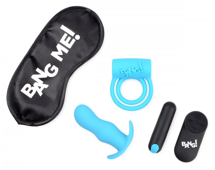 Bala Vibrador Anal Plug Antifaz Anillo Kit Juguetes Sexuales Duo Blast Remote Control Cock Ring and Butt Plug Vibe Kit