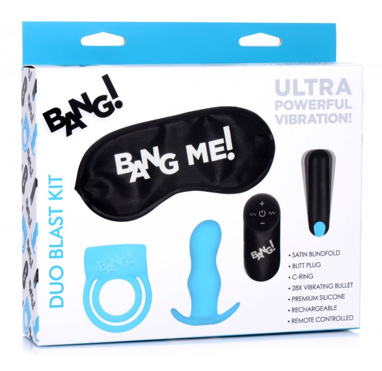 Bala Vibrador Anal Plug Antifaz Anillo Kit Juguetes Sexuales Duo Blast Remote Control Cock Ring and Butt Plug Vibe Kit